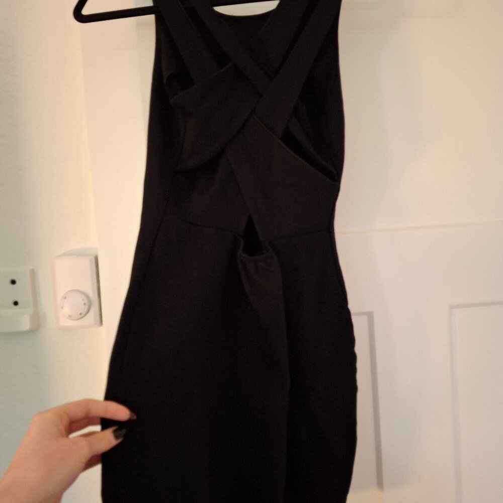 Black Strappy Bodycon Mini Dress